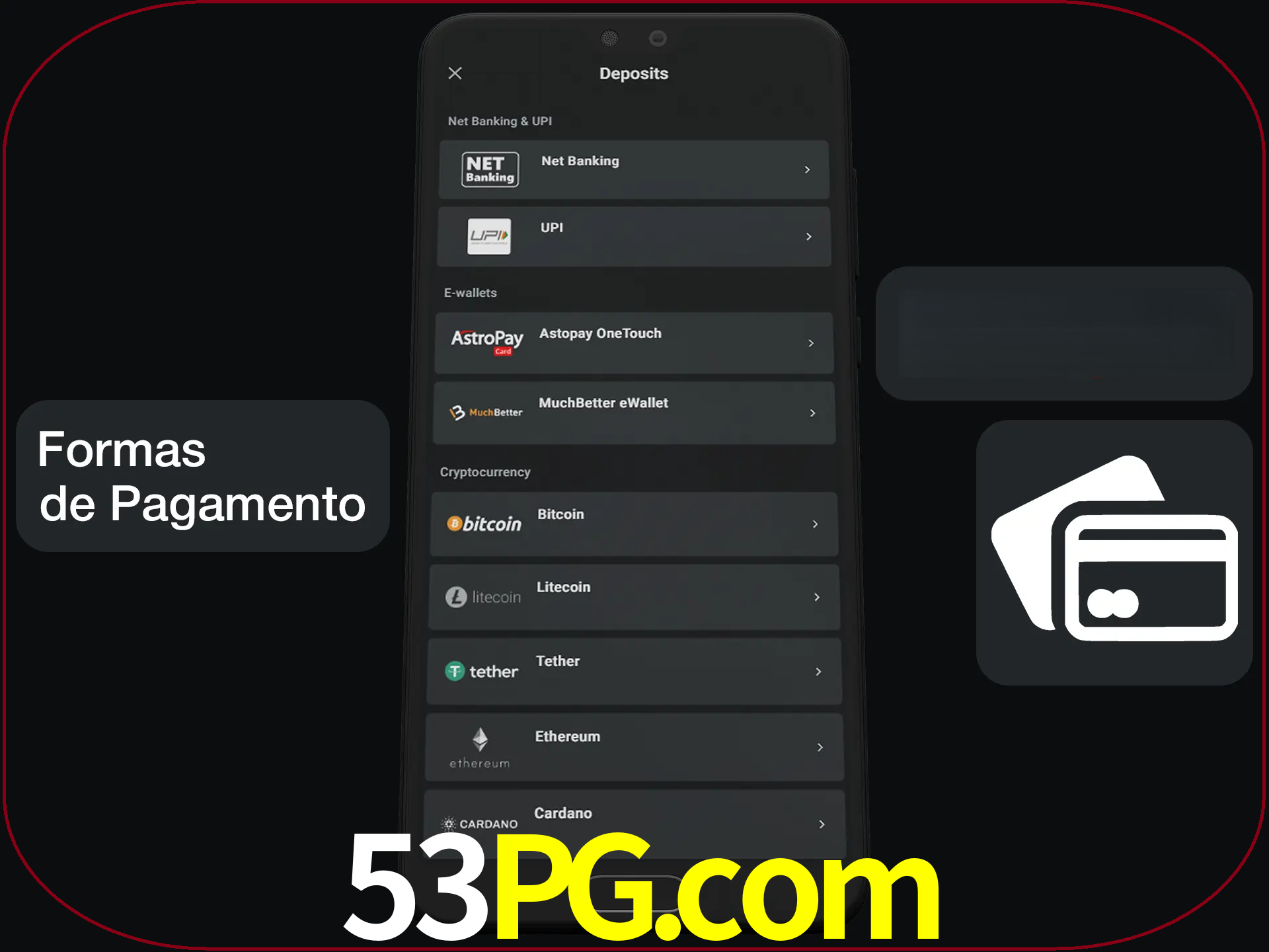 Escolha a forma de pagamento de sua preferência.